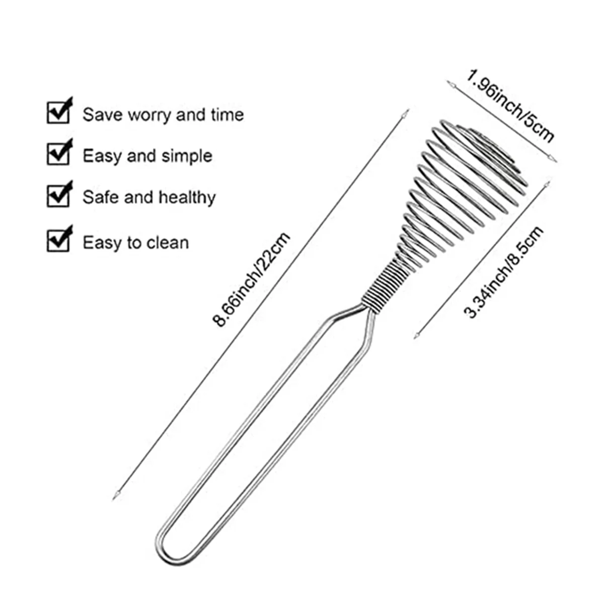 Stainless Steel Spring Coil Whisk Wire Whip-Cream Egg Beater -Cream Hand Mixer Kitchen Tool Accessories for Mixing – Durable Stainless Steel Construction with a Practical Everyday Design
