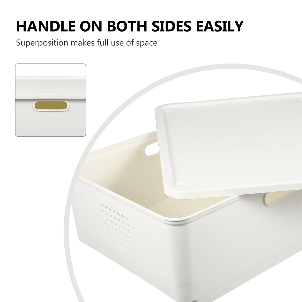 Storage Containers with Lids Japanese Box Organizing Desktop – Secure Lid Design with a Practical Everyday Design