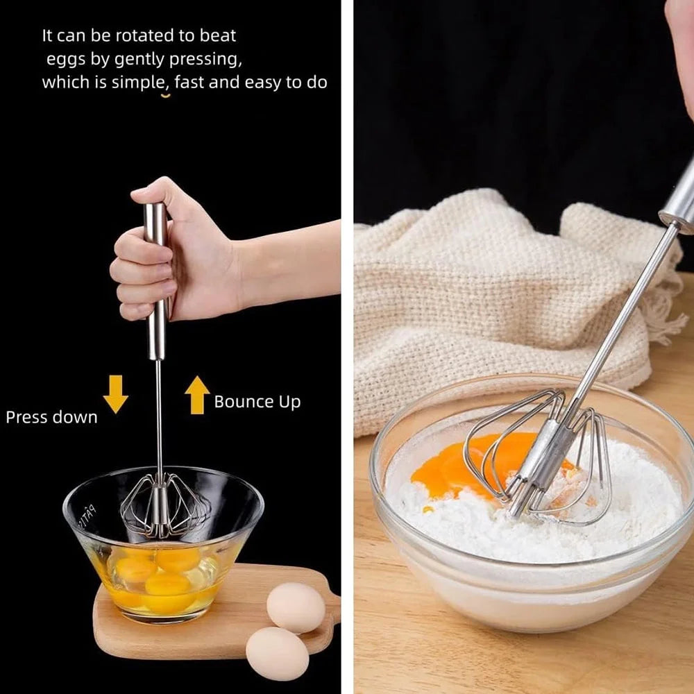 Egg Whisk,2 Pack Stainless Steel Home Kitchen Tool Hand Easy Whisk Egg Beater Manual Mixer Blender for Whisking Beating & Stirring. – Durable Stainless Steel Construction with a Practical Everyday Design