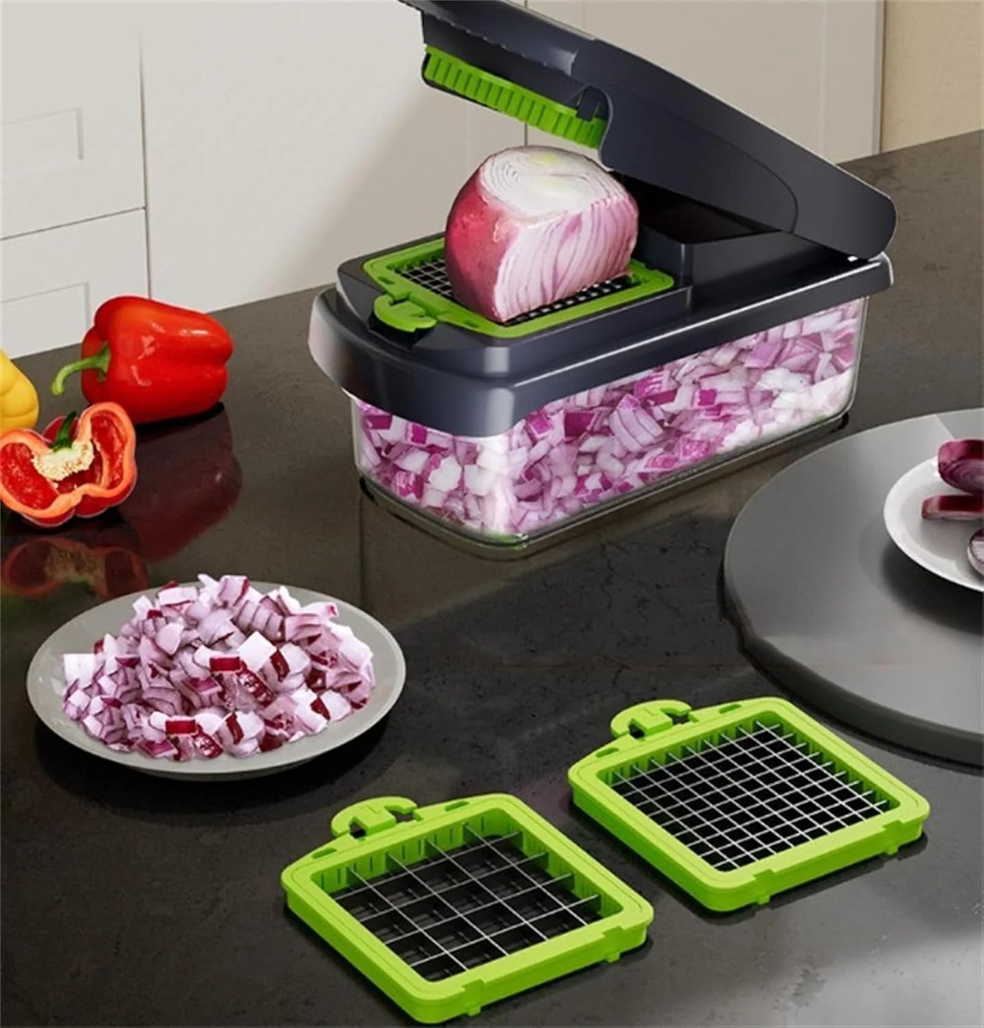 14Pcs Multi-Functional Vegetable Cutter & Slicer Trendgolden Food Chopper Stainless Steel Blades Kitchen Gadgets & Accessories (Pink) – Durable Stainless Steel Construction with a Practical Everyday Design