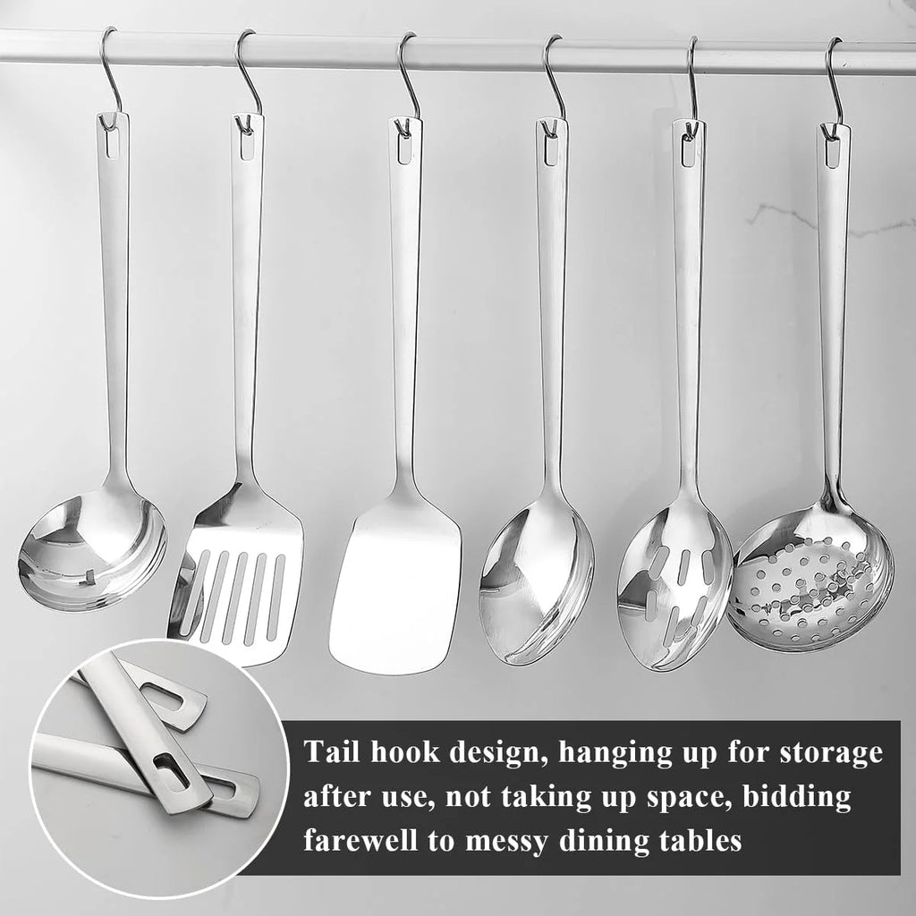 Gold Kitchen Utensils Set 6pcs Titanium Plating Stainless Steel Cooking Utensils Set Heavy Duty Kitchen Tools Spatulas Set Home Essentials Kitchen Gadgets Accessories – Durable Stainless Steel Construction with a Practical Everyday Design