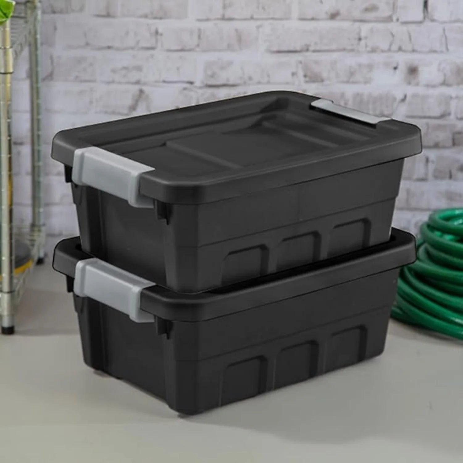 6-Pack Plastic Storage Bins with Lids Stackable Containers 4 Gallon Black – Stackable Organization with a Practical Everyday Design