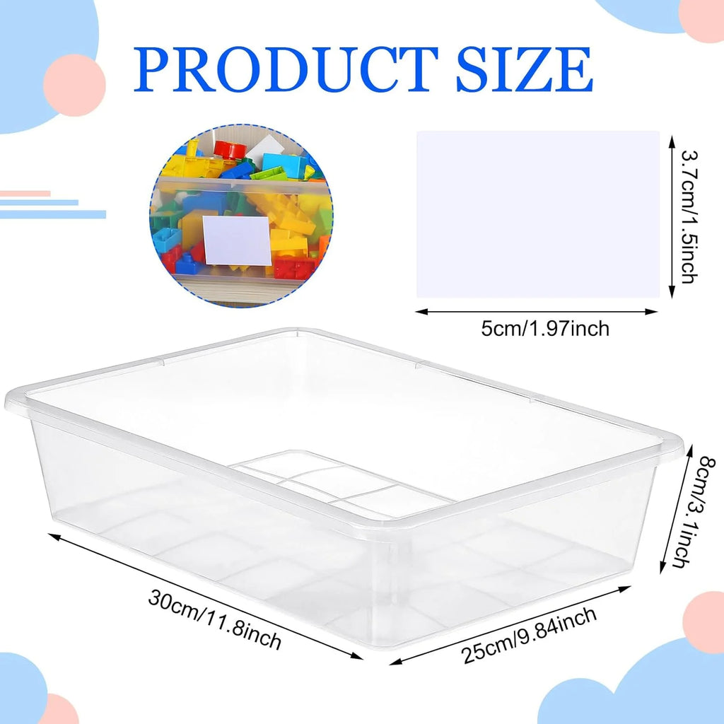 24 Pcs Plastic Cubby Storage Bins Classroom Cubby Organization with Self Adhesive Labels Bin Small Stackable Storage Containers Toy Book Box for School(14 x 10 x 3 Inch,Clear) – Multiroom Organization Format with a Practical Everyday Design
