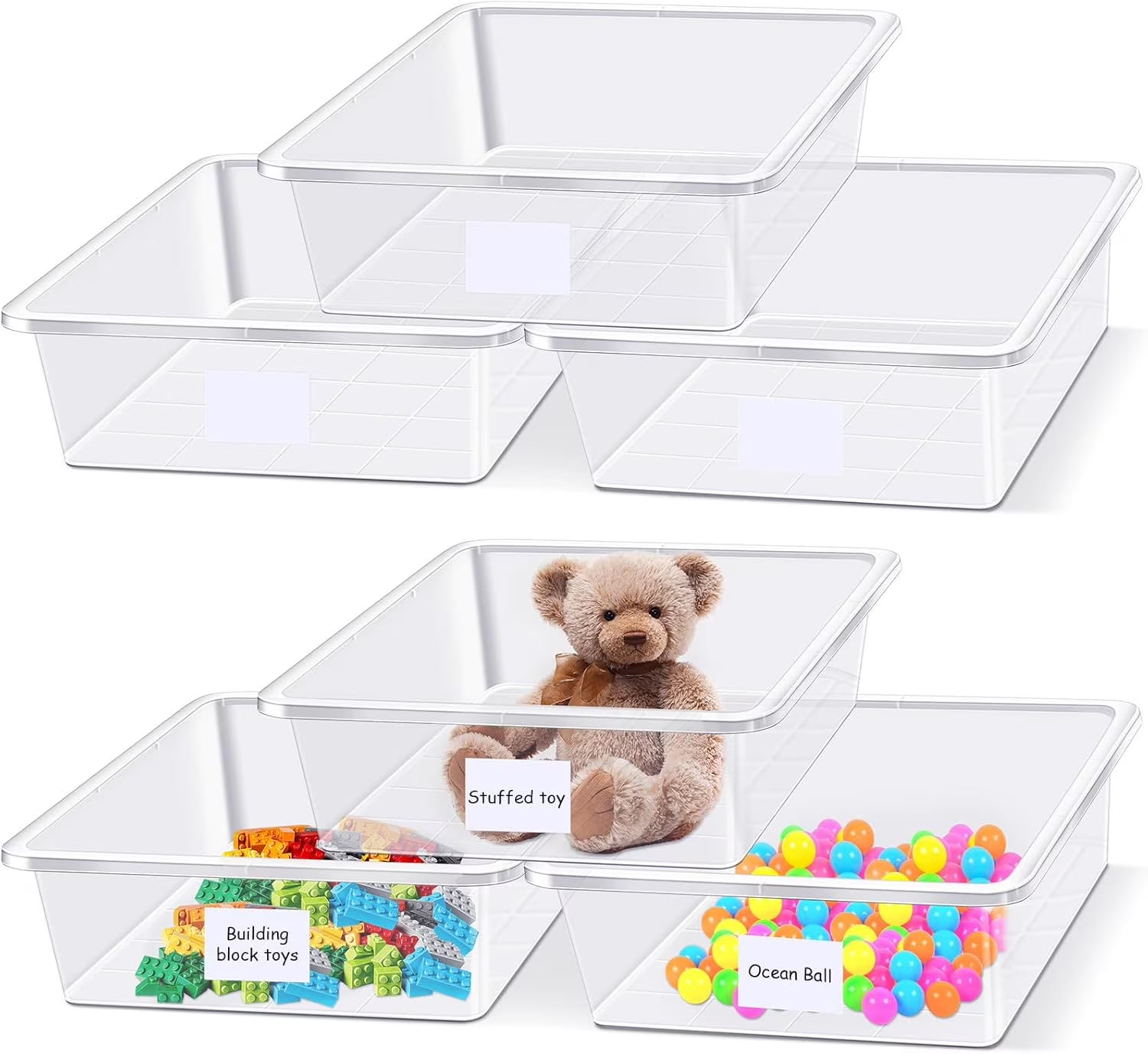 24 Pcs Plastic Cubby Storage Bins Classroom Cubby Organization with Self Adhesive Labels Bin Small Stackable Storage Containers Toy Book Box for School(14 x 10 x 3 Inch,Clear) – Everyday Household Format with a Practical Everyday Design