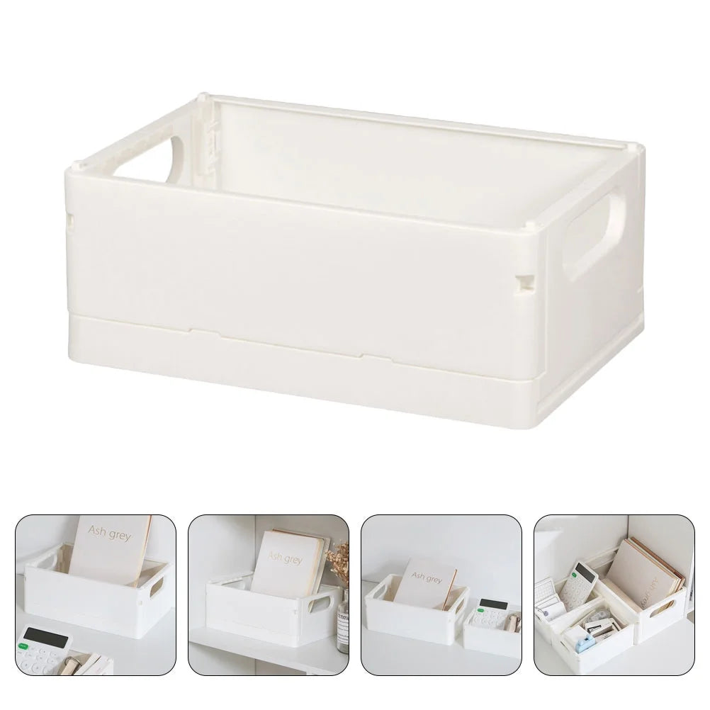 3pcsStorage Basket Collapsible Box Desktop Organizer Multi-purpose Storage Organizer – Foldable Space-Saving Design with a Practical Everyday Design