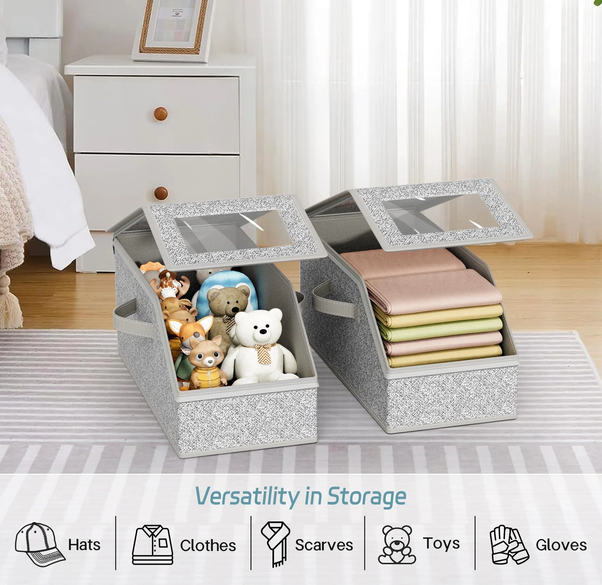 2 Pcs Stackable Hat Storage for Baseball Caps Holds up to 24 Caps Hat Organizer for Closet Sturdy Snapback Boxes for Men with Cardboard Grey – Stackable Organization with a Practical Everyday Design