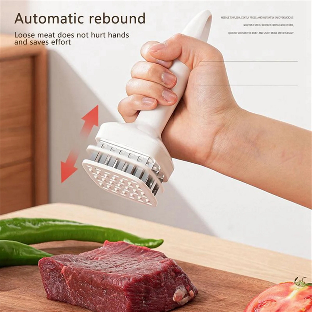 Meat Tenderizer Needle Stainless Steel Prongs Food Grade 5.5x5.5x17cm White – Durable Stainless Steel Construction with a Practical Everyday Design