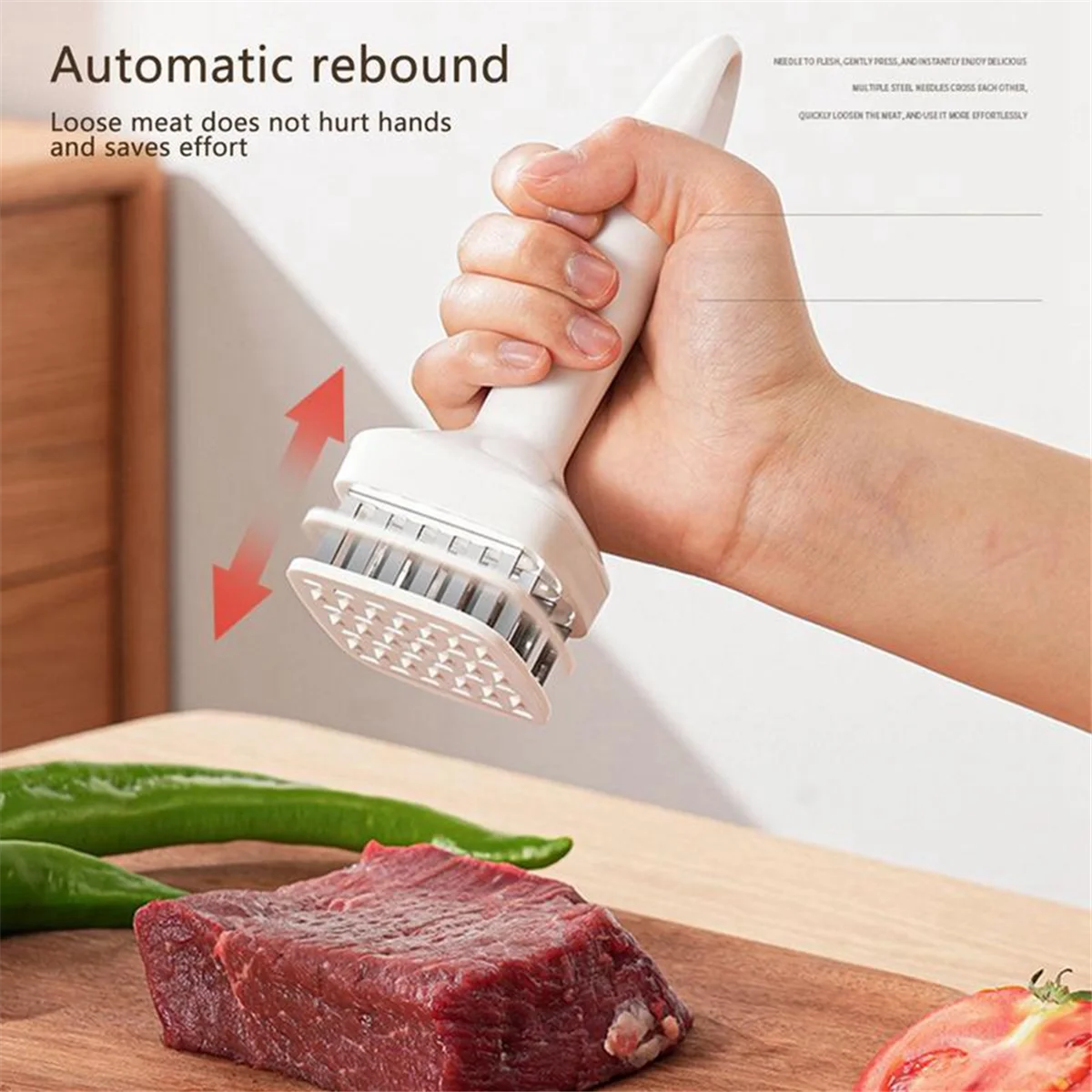 Meat Tenderizer Needle Stainless Steel Prongs Food Grade 5.5x5.5x17cm White – Durable Stainless Steel Construction with a Practical Everyday Design