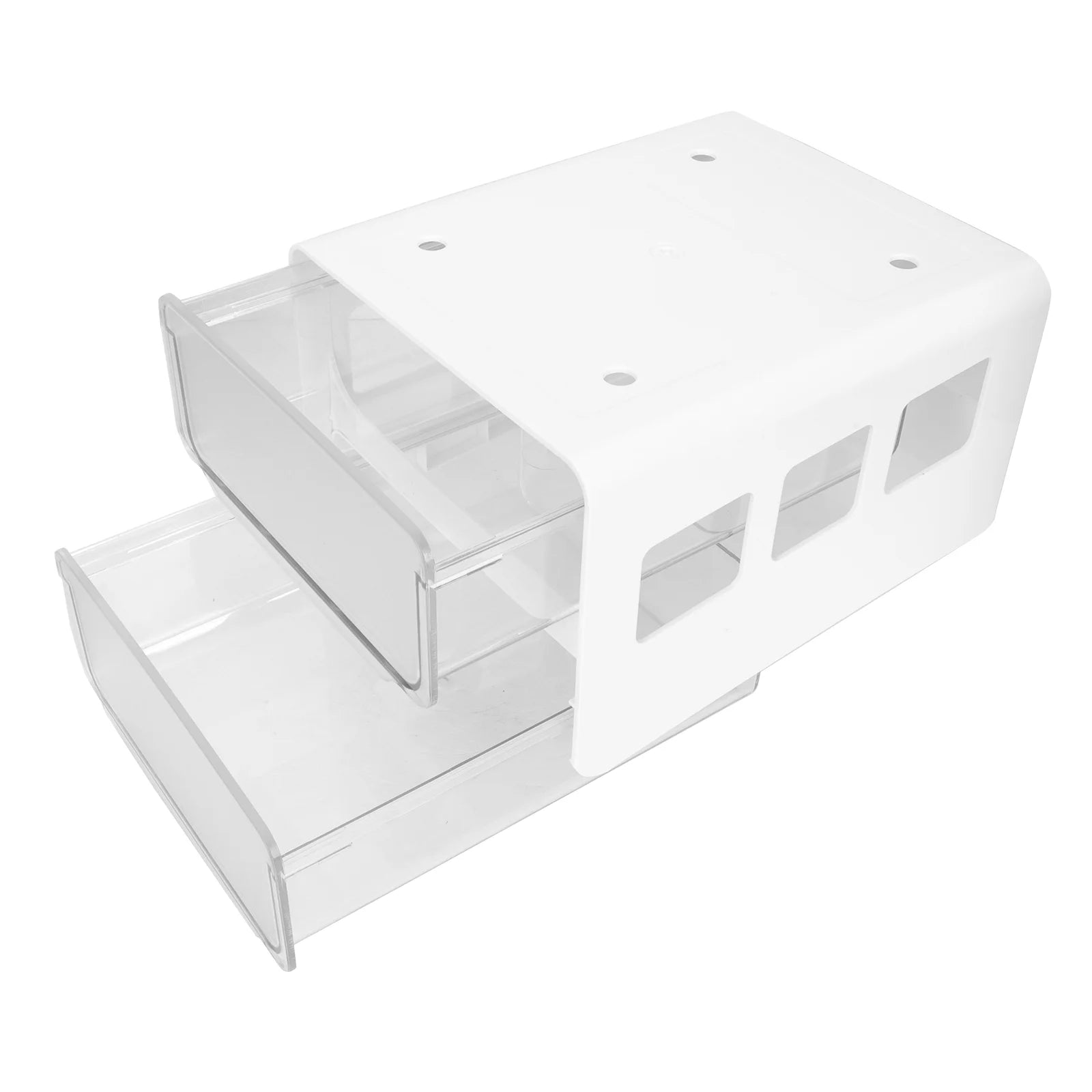 Double Storage Box Desktop Boxes Bins Table Shelf Office White – Multiroom Organization Format with a Practical Everyday Design