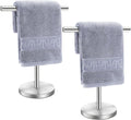 T-Shape Bath Hand Towel Holder Stand Stainless Steel Free Standing Hand Towel Rack with Heavy Base for Bathroom Kitchen & Countertop Silver 2 Pack – Durable Stainless Steel Construction with a Practical Everyday Design