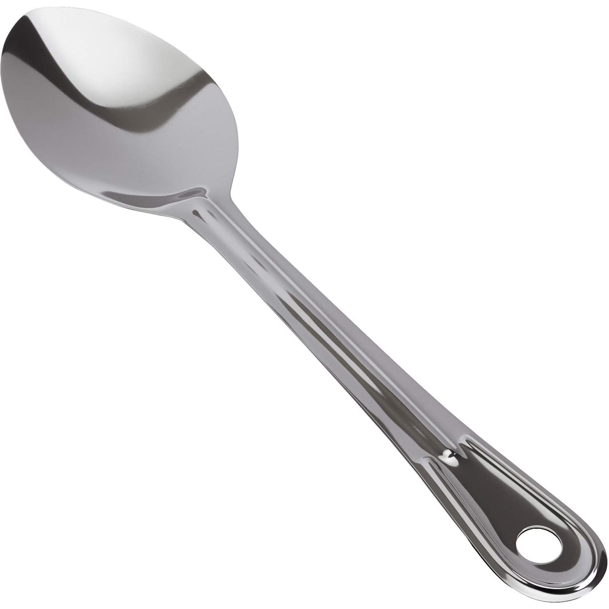 Super Strong 11 Inch Serving Spoon Ergonomic Stainless Steel Cooking Utensil Large Basting Spoon for Professional Restaurant Buffet Banquet Service and Home Chefs Silver – Durable Stainless Steel Construction with a Practical Everyday Design