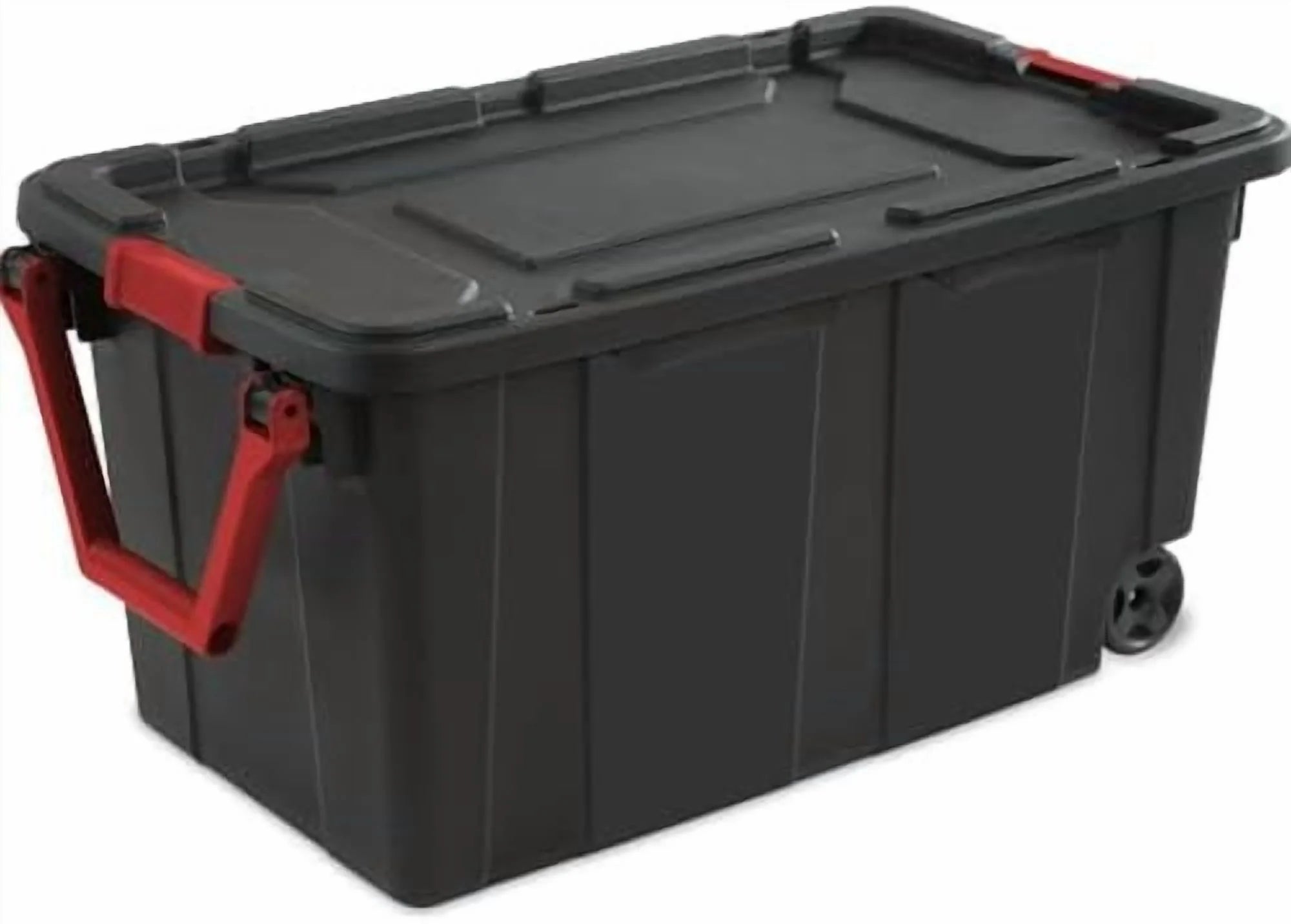 Black 40 Gallon Wheeled Plastic Storage Container with Handle 2 Pack$$Office – Convenient Carry Handles with a Practical Everyday Design