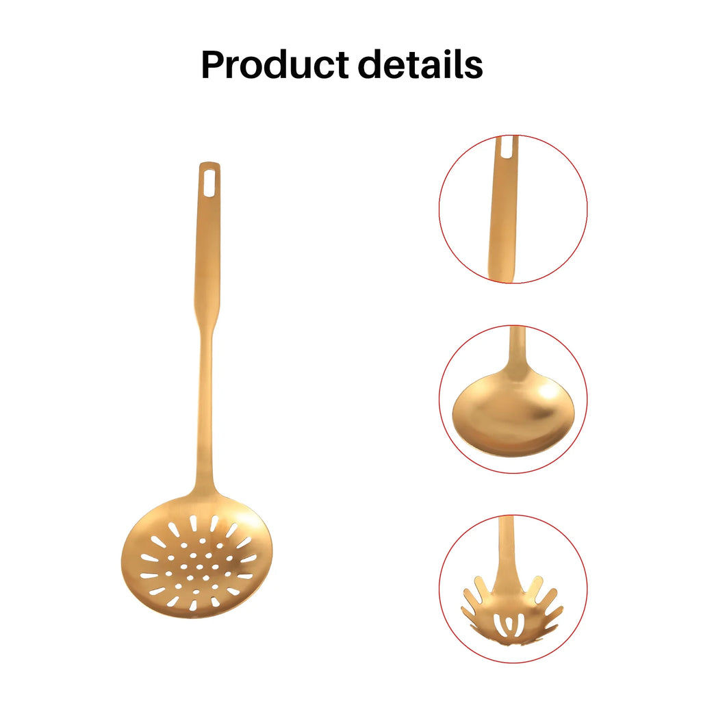 Stainless Steel Kitchen Utensils 5-Piece Cooking Trowel Set Tool Gold – Durable Stainless Steel Construction with a Practical Everyday Design