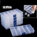 [Clear Jewelry Box] 6pcs Clear Jewelry Box | Plastic Bead Storage Craft Container Earrings Organizer – Clear-View Organization with a Practical Everyday Design