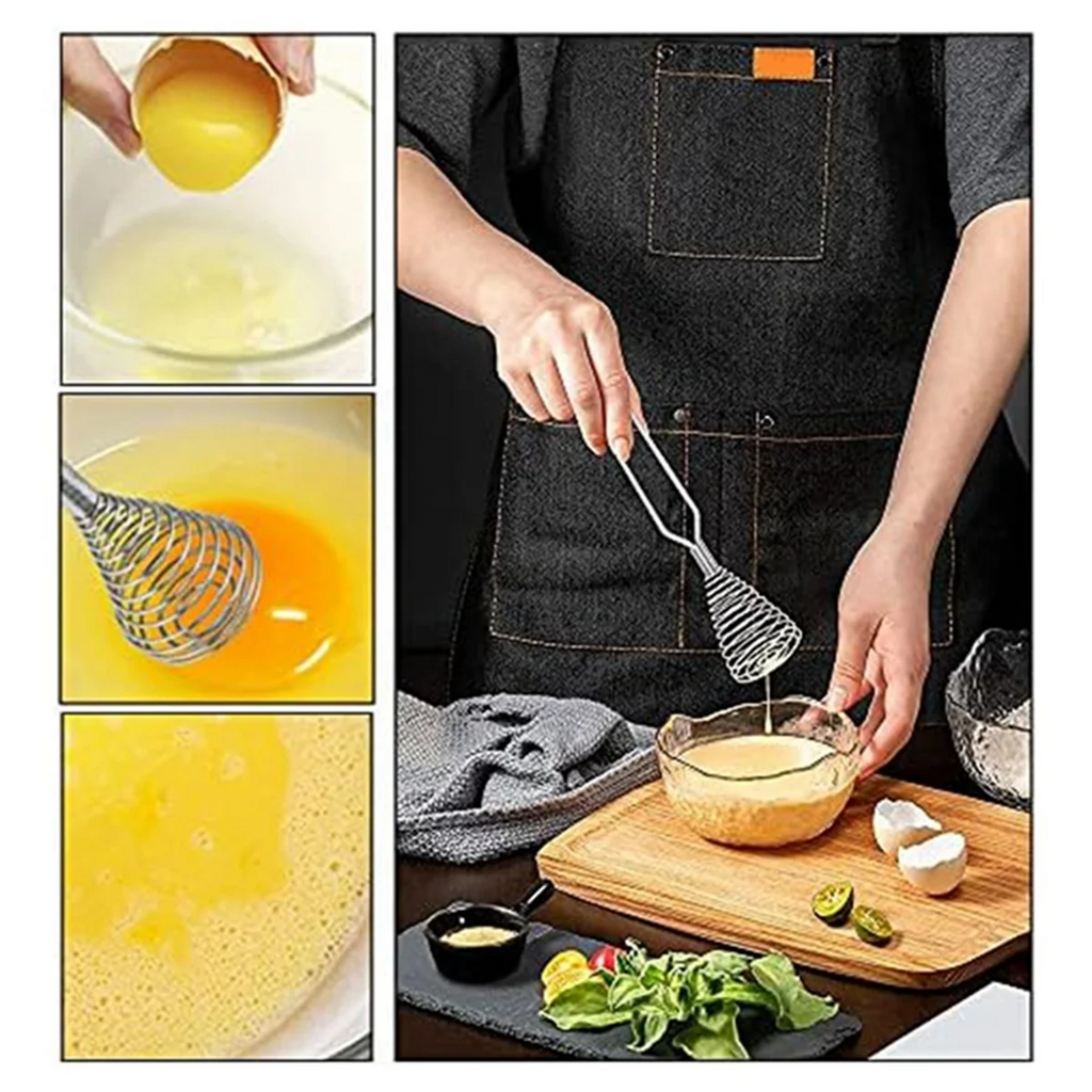 Stainless Steel Spring Coil Whisk Wire Whip-Cream Egg Beater -Cream Hand Mixer Kitchen Tool Accessories for Mixing – Durable Stainless Steel Construction with a Practical Everyday Design