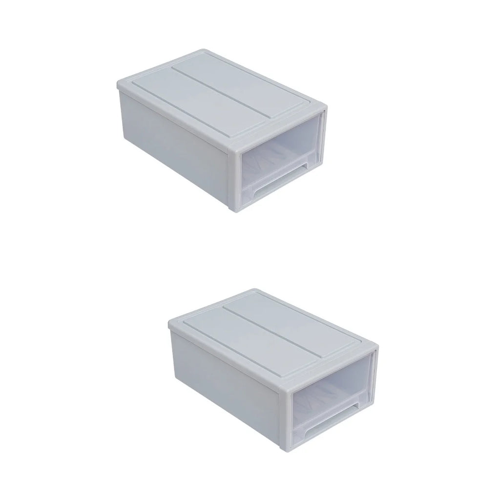 2pcs Drawer Clothes Storage Box- Out Drawer Container for Organizing Mens and Shoes Sandals Wedges Flats Heels and Accessories Blue – Practical Home Organization with a Practical Everyday Design