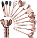 Copper Kitchen Utensils Set,13 Pieces Stainless Steel Cooking Utensils Set with – Durable Stainless Steel Construction with a Practical Everyday Design