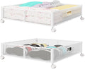 Under Bed Storage Containers with Wheels - Shoe Storage Organizer Drawer Tool-free Assembly Metal Underbed Storage Containers for Bedroom Clothes Shoes Blankets - 2Pack – Multiroom Organization Format with a Practical Everyday Design