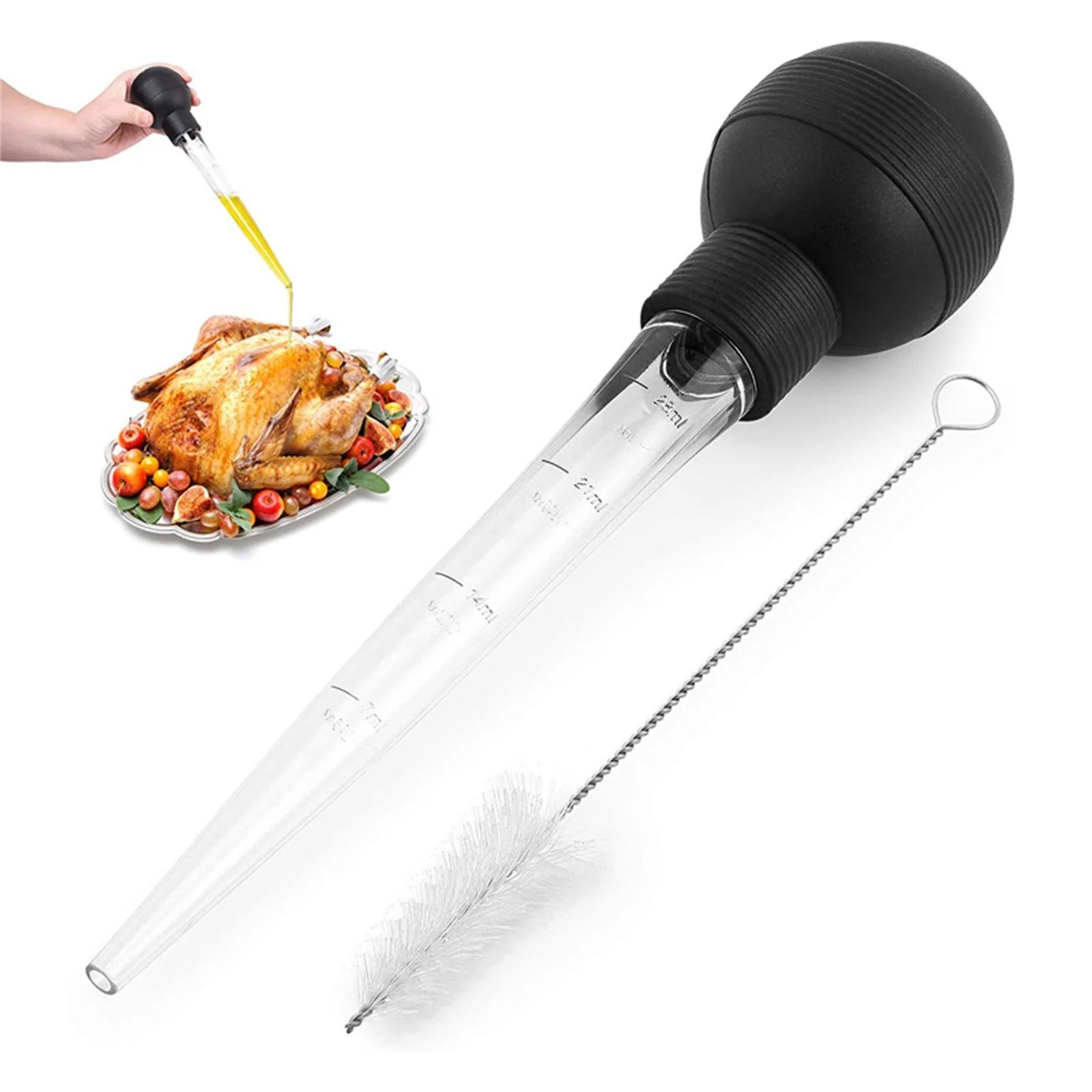 Hiroekza Turkey Baster 28ml Meat Baster Kitchen Utensil For Turkey Beef Pork Roasting Chicken Kitchen Gadgets Clearance – Everyday Kitchen Functionality with a Practical Everyday Design