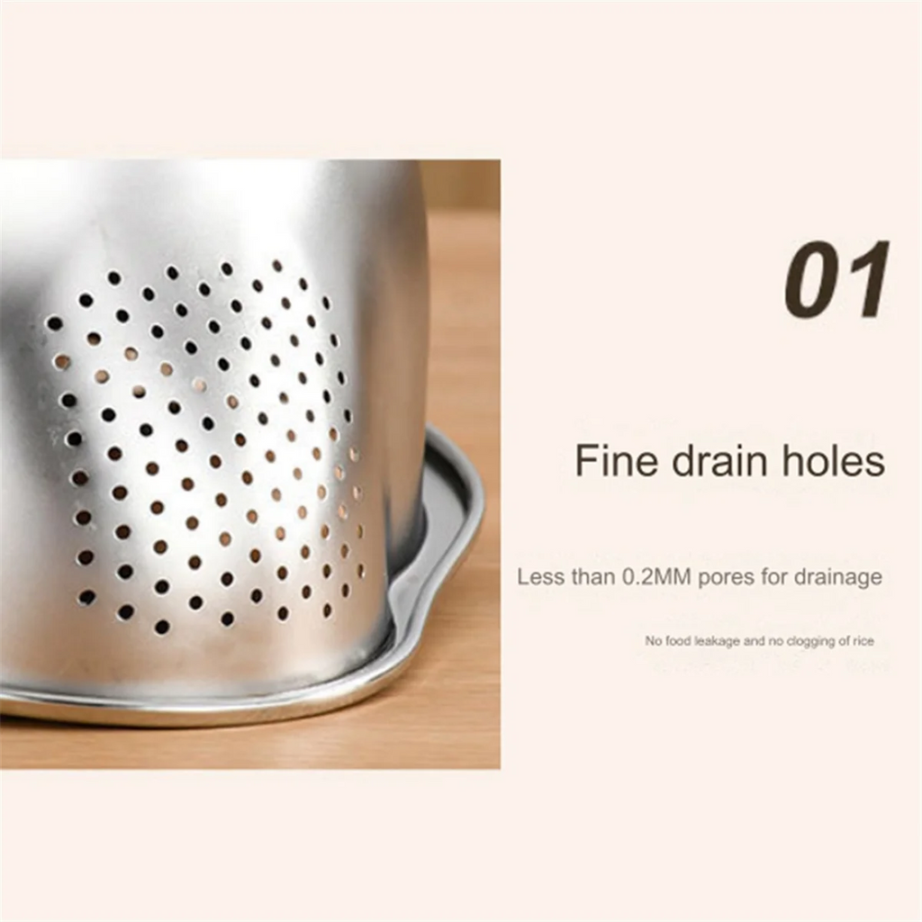 Rice Washer Strainer Bowl Stainless Steel Washing Colander Fruit and Vegetable Kitchen Tool A – Durable Stainless Steel Construction with a Practical Everyday Design