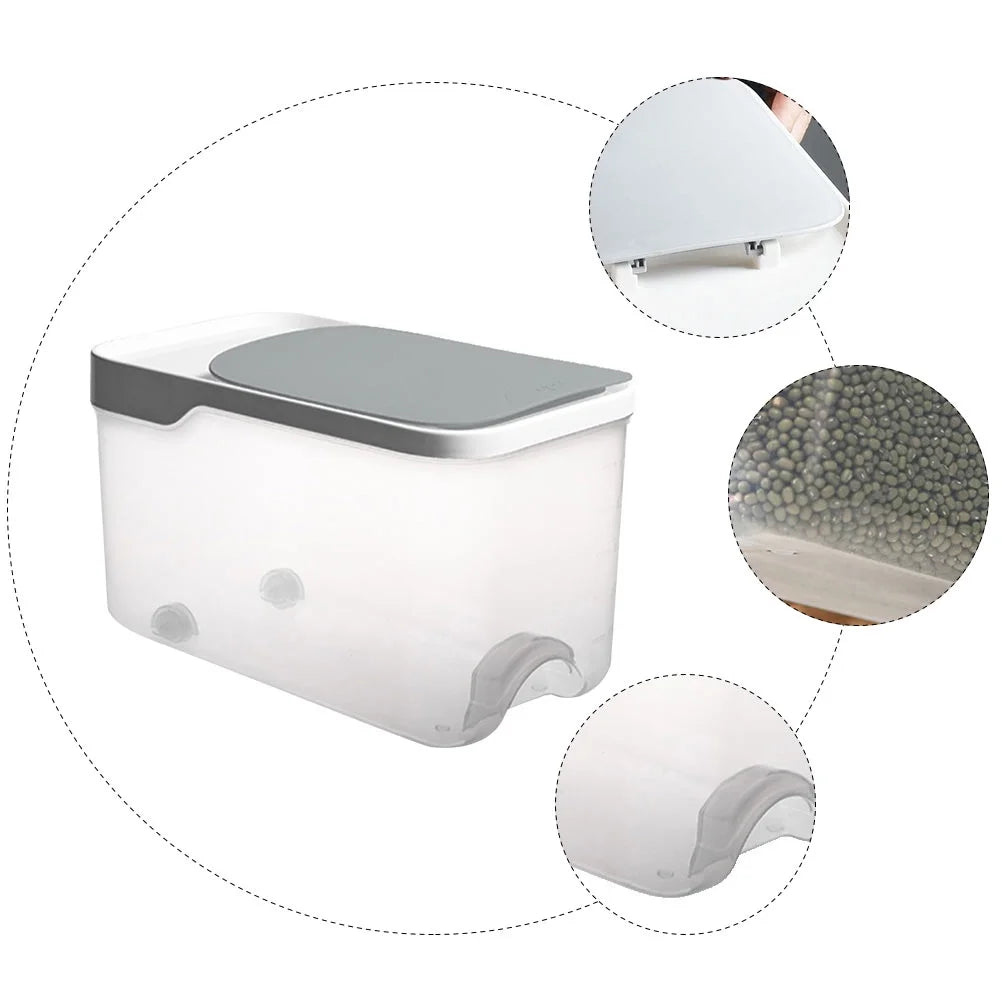 20 Catties Rice Storage Box Jar Cereal Container Dispenser Office Grey – Practical Home Organization with a Practical Everyday Design