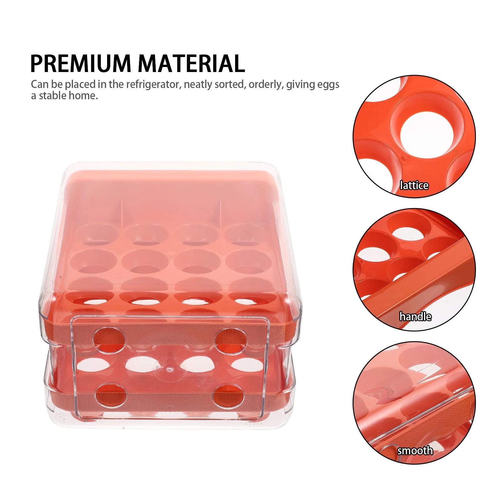 Holder Decor Egg Storage Box Egg Storage Shelf 21.5x22.5x14cm Orange – Practical Home Organization with a Practical Everyday Design