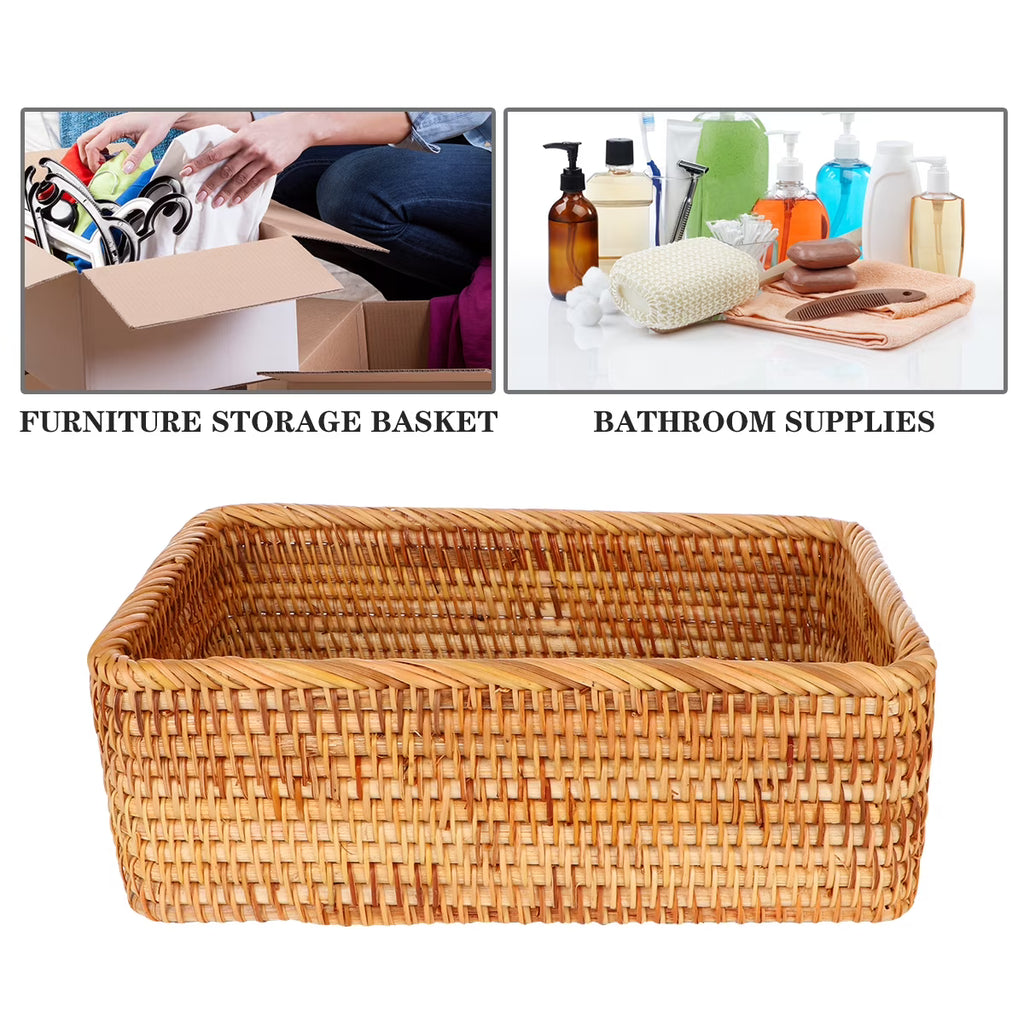 Wicker Basket with Lid Storage Boxes Lids Practical Home Child – Secure Lid Design with a Practical Everyday Design
