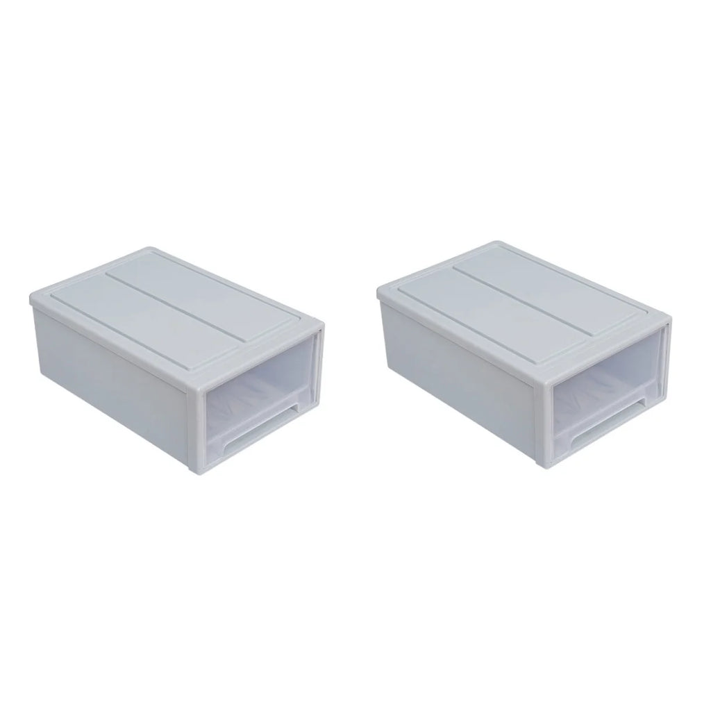 2pcs Drawer Clothes Storage Box- Out Drawer Container for Organizing Mens and Shoes Sandals Wedges Flats Heels and Accessories Blue – Practical Home Organization with a Practical Everyday Design