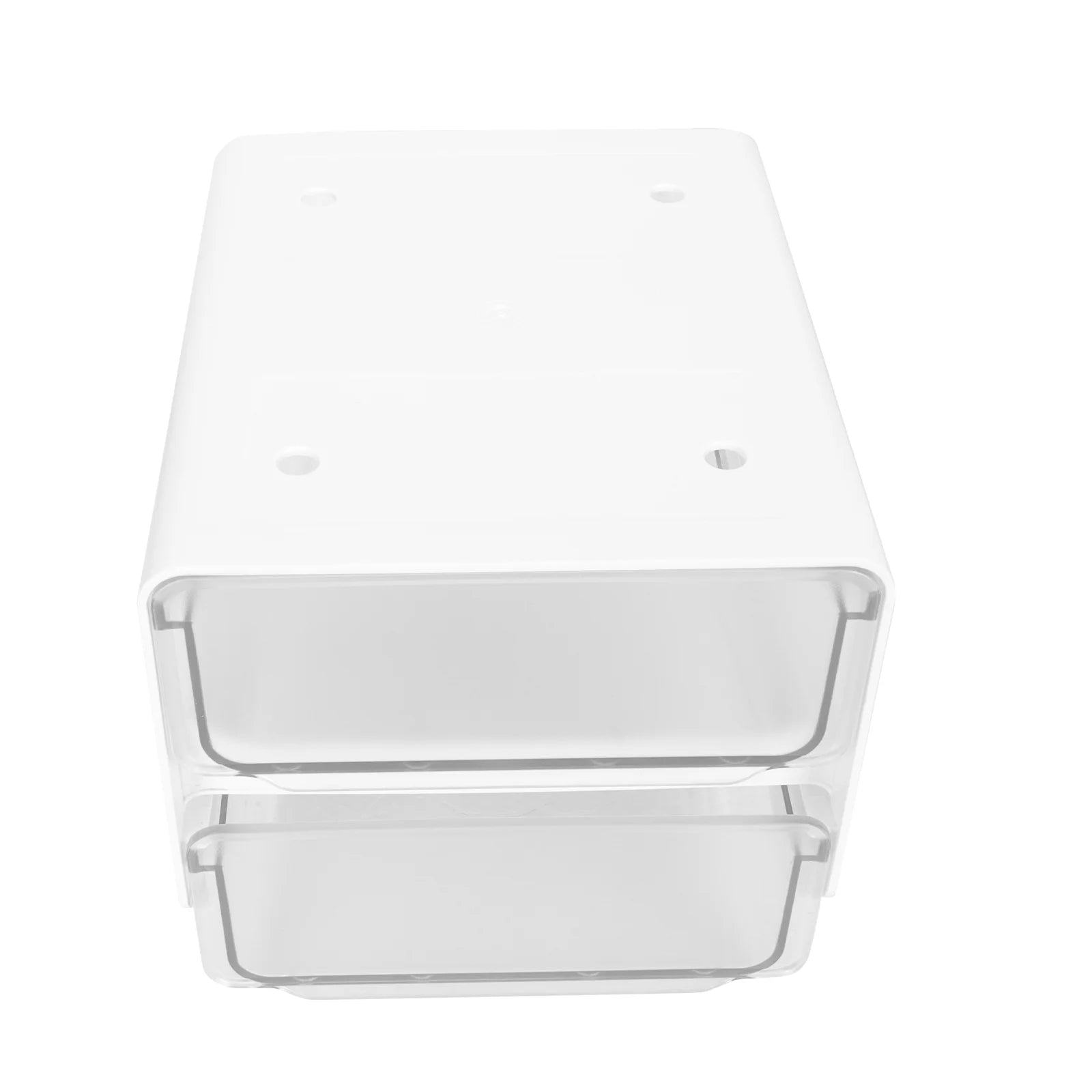 Double Storage Box Desktop Boxes Bins Table Shelf Office White – Multiroom Organization Format with a Practical Everyday Design