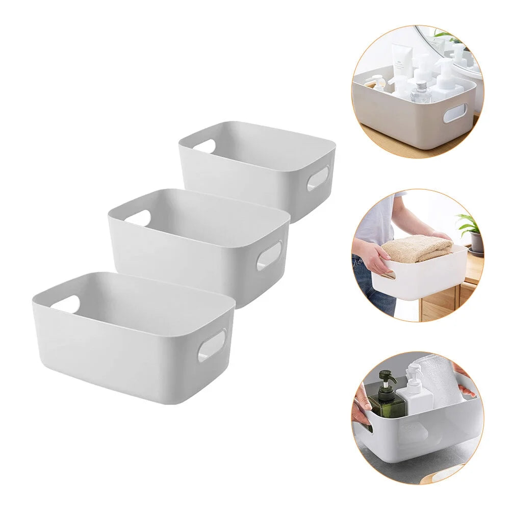 Basket Storage Box Three-Piece Set Medium Containers Boxes – Convenient Multi-Piece Set with a Practical Everyday Design