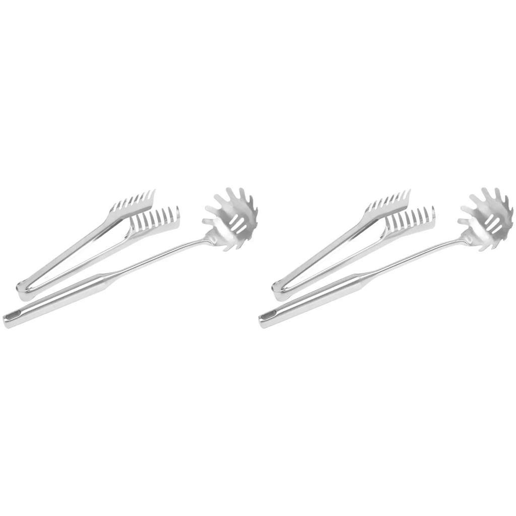 4 Pieces Stainless Steel Spaghetti Server Set Stainless Steel Spaghetti Pasta Tong Pasta Spoon Server Fork,2 x clip 2 x spoon,Silver – Durable Stainless Steel Construction with a Practical Everyday Design