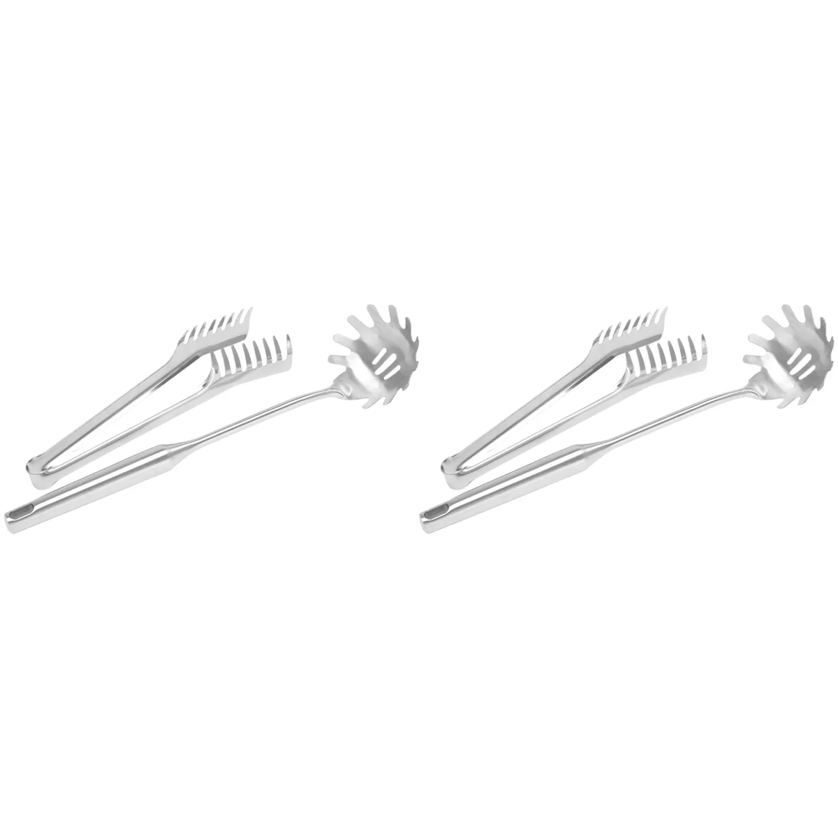 4 Pieces Stainless Steel Spaghetti Server Set Stainless Steel Spaghetti Pasta Tong Pasta Spoon Server Fork,2 x clip 2 x spoon,Silver – Durable Stainless Steel Construction with a Practical Everyday Design
