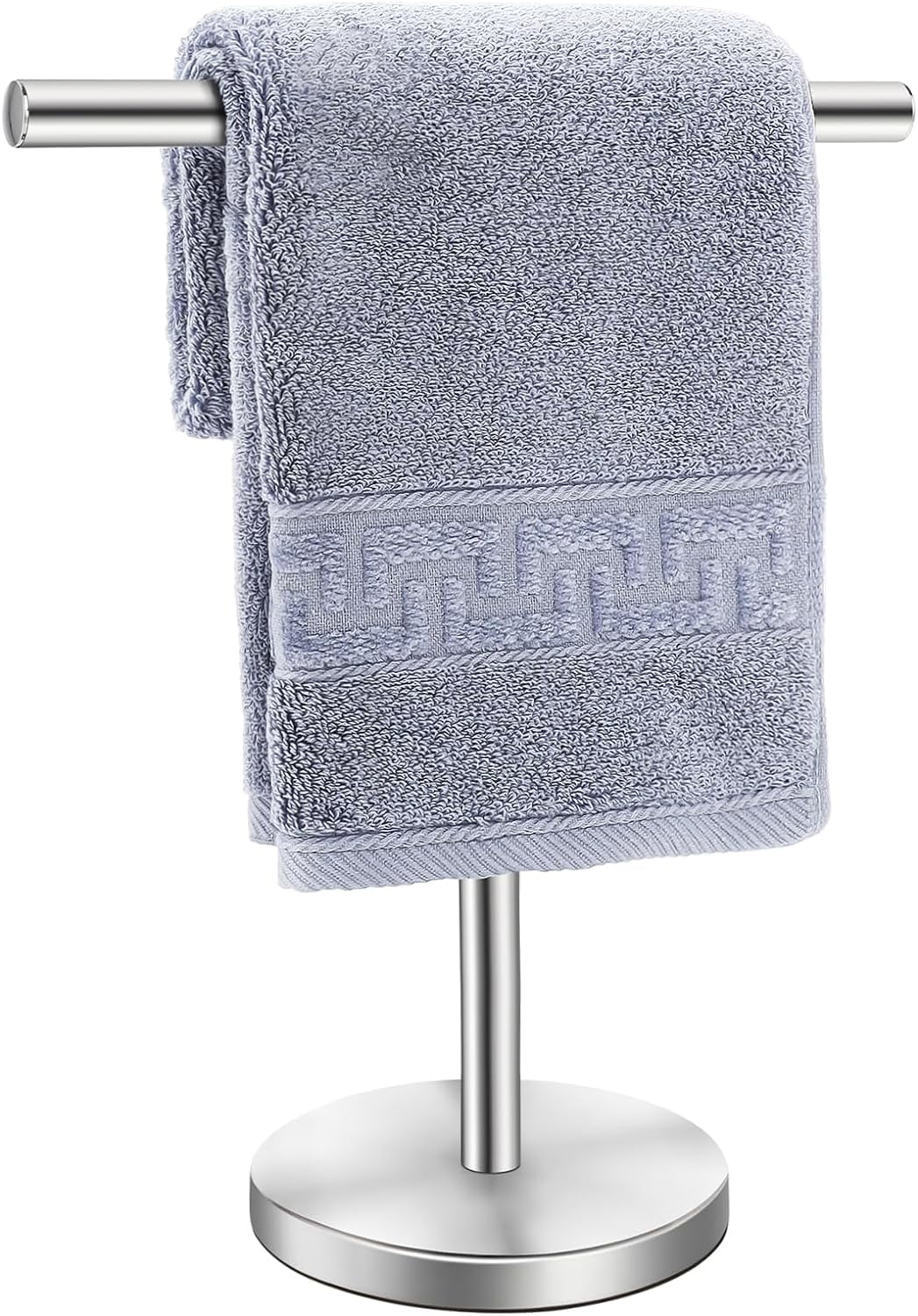 T-Shape Bath Hand Towel Holder Stand Stainless Steel Free Standing Hand Towel Rack with Heavy Base for Bathroom Kitchen & Countertop Silver 2 Pack – Durable Stainless Steel Construction with a Practical Everyday Design