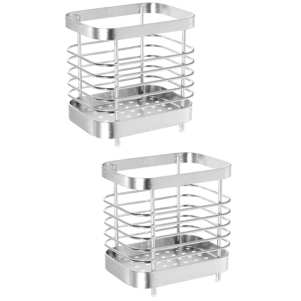 unbranded 2pcs Stainless Steel Cutlery Holder Kitchen Worktop Spoon Stand Space-saving Kitchen Utensil Holder – Durable Stainless Steel Construction with a Practical Everyday Design