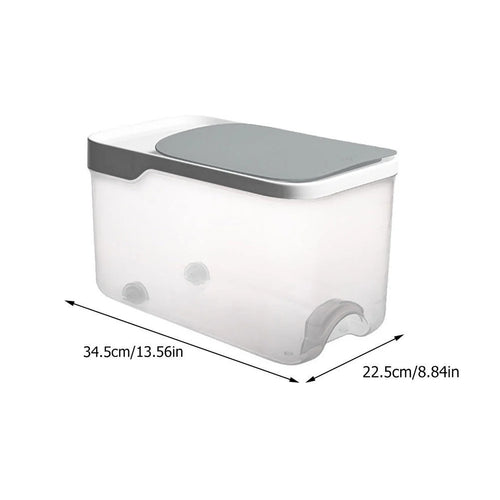 20 Catties Rice Storage Box Jar Cereal Container Dispenser Office Grey – Practical Home Organization with a Practical Everyday Design