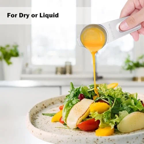 Measuring Cups 7PCS Stainless Steel Measuring Cups with a Storage Bag for Cooking & Baking Dishwasher Suitable – Durable Stainless Steel Construction with a Practical Everyday Design
