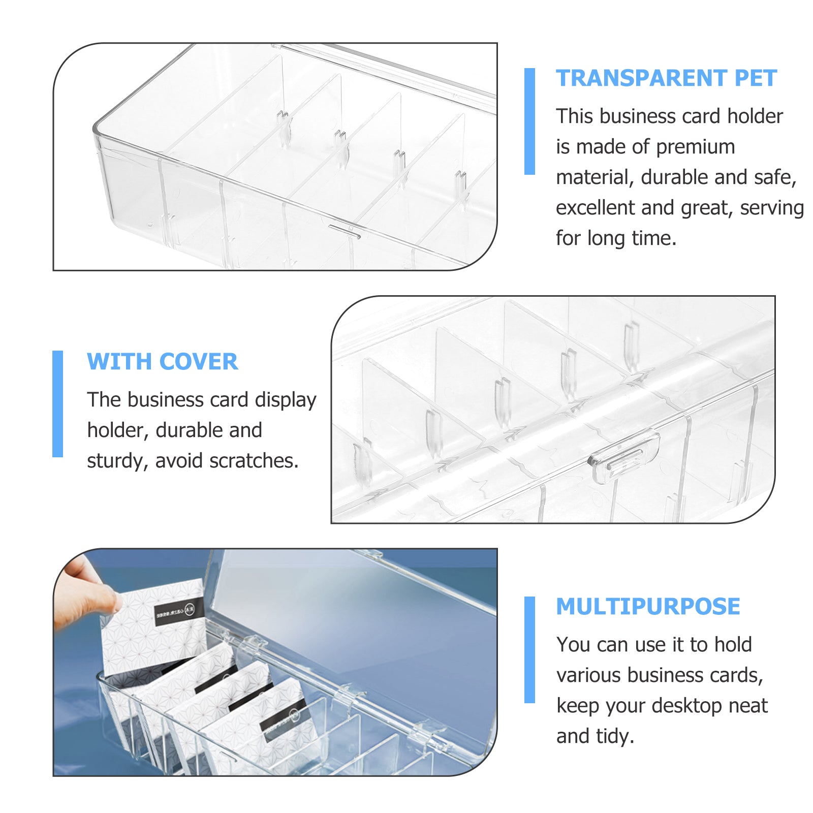 Card Game Business Cards Card Storage Box Travel 26X10X7.5CM Transparent – Clear-View Organization with a Practical Everyday Design