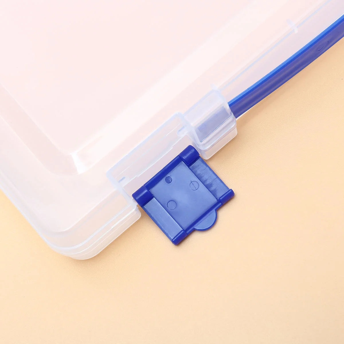 Transparent Storage Box Clear Plastic Document Paper Filling File Case Portable Ducoment Storage Holder with Blue Buckle – Multiroom Organization Format with a Practical Everyday Design