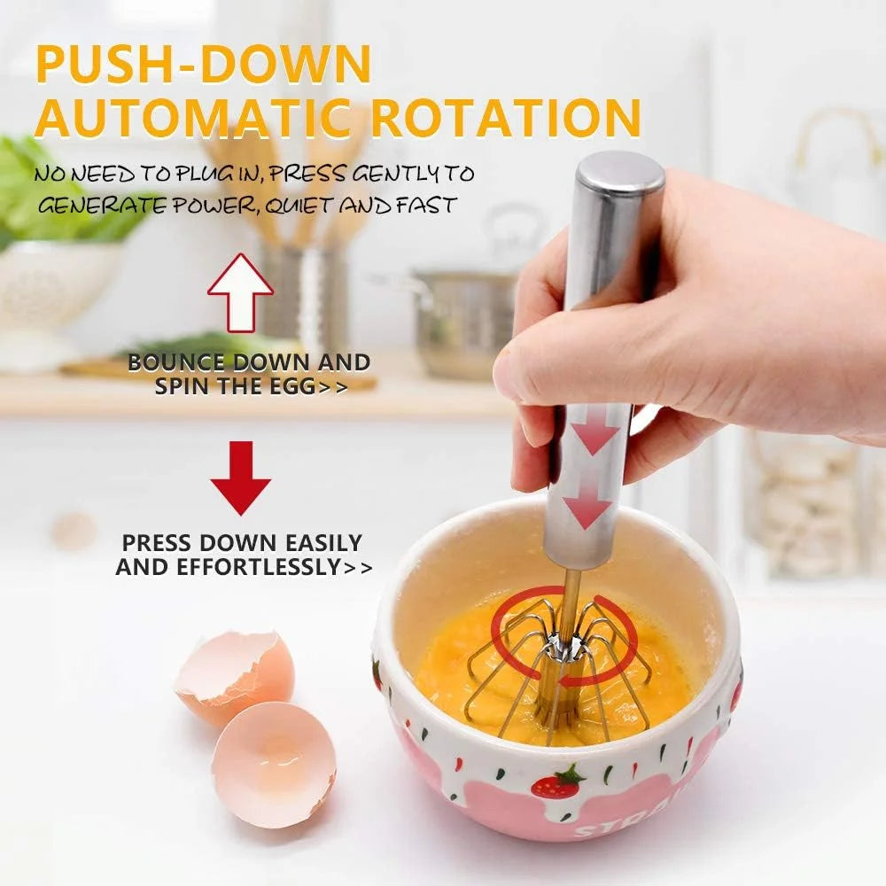 Egg Whisk,2 Pack Stainless Steel Home Kitchen Tool Hand Easy Whisk Egg Beater Manual Mixer Blender for Whisking Beating & Stirring. – Durable Stainless Steel Construction with a Practical Everyday Design