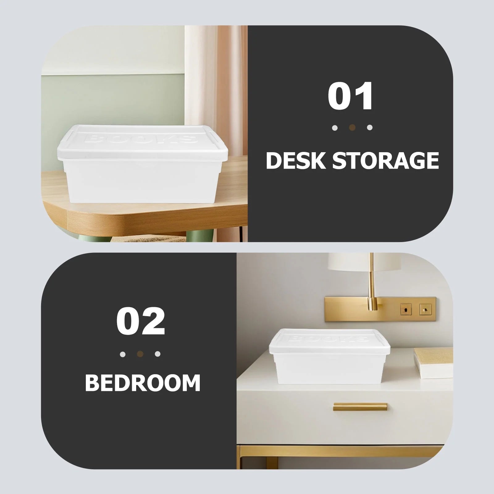 Book Storage Box Office Travel 39.50X20.50X14.00CM White – Practical Home Organization with a Practical Everyday Design