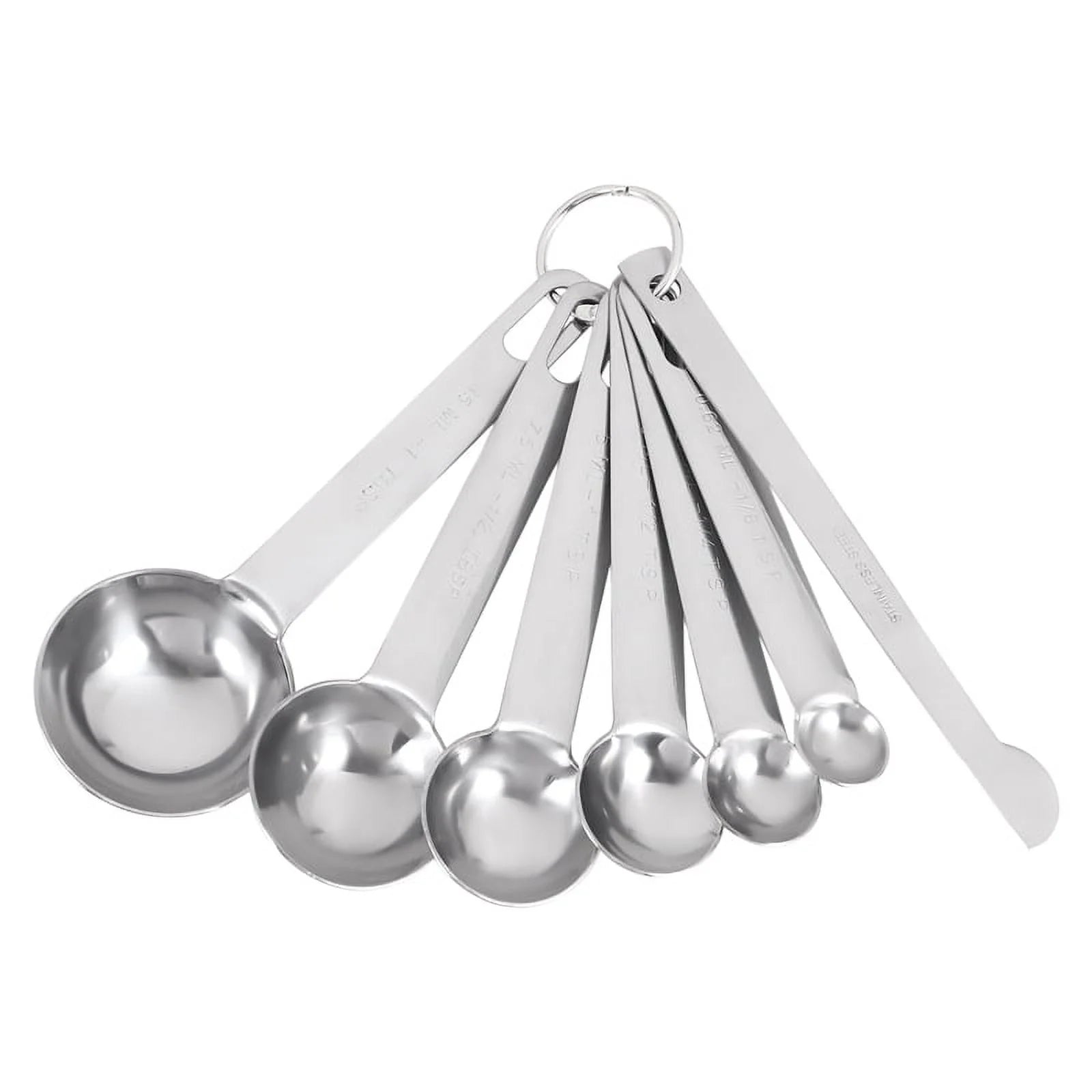 Stainless Steel Measuring Spoons Cups Set Small Tablespoon Teaspoons Set 6 with Bonus C4662 – Durable Stainless Steel Construction with a Practical Everyday Design