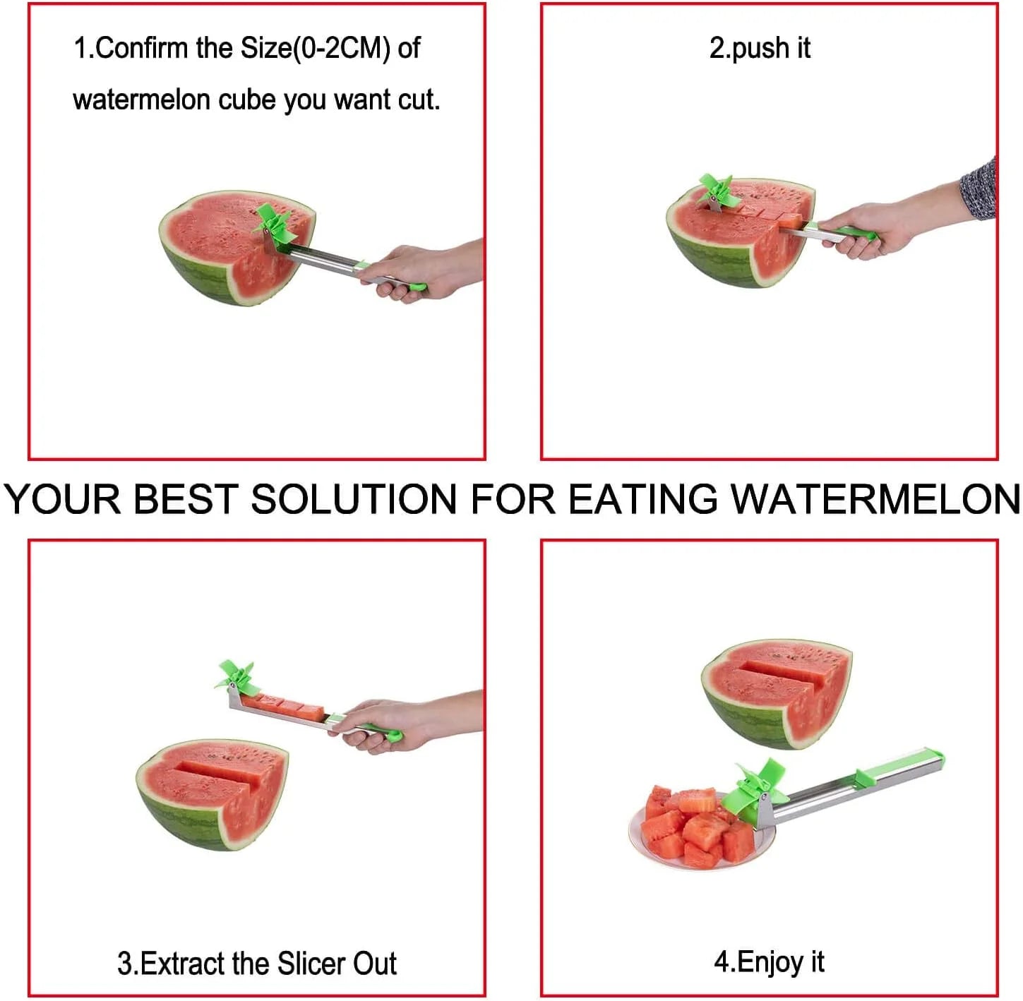 Watermelon Windmill Cutter Slicer Stainless Steel Shape Fruit Tools Quickly Cut Tool Kitchen Gadgets with Melon Scoop – Durable Stainless Steel Construction with a Practical Everyday Design