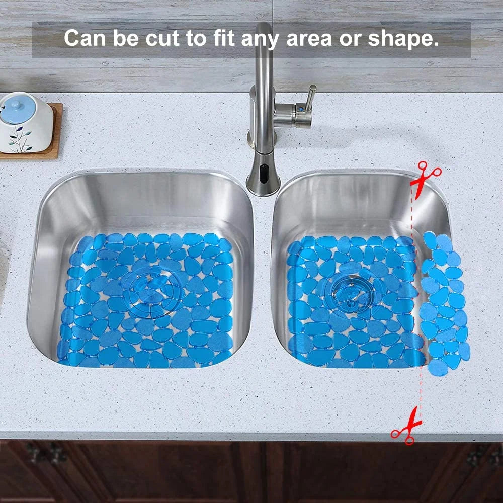 Bligli Pebble Sink Mat 2-Pack - PVC Kitchen Protector for Stainless Steel/Ceramic Dish Drying Mat for Dishes 15.7" x 11.8" Blue – Durable Stainless Steel Construction with a Practical Everyday Design