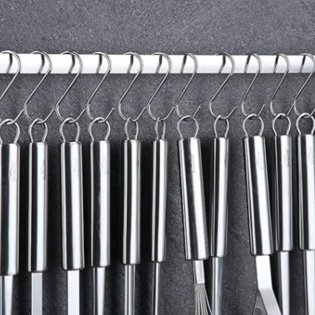 Kitchen Utensils Set 38 Pieces Stainless Steel Cooking Utensils Set Kitchen Gadgets Cookware Kitchen Tool Set with Utensil Holder Rack And Hooks For Hanging Dishwasher Suitable – Space-Saving Hanging Design with a Practical Everyday Design
