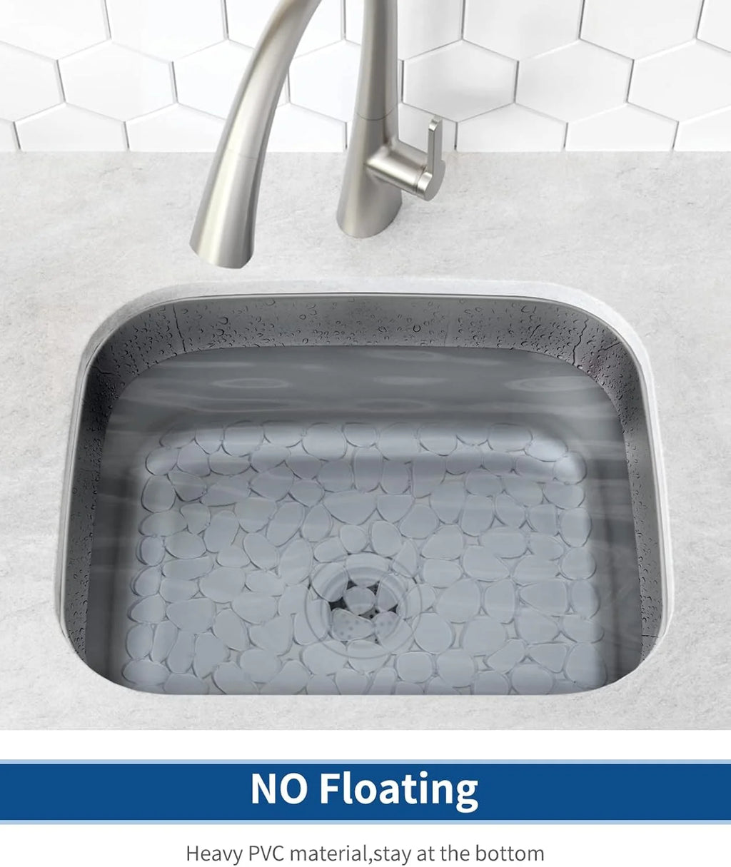 Bligli Pebble Sink Mat 2-Pack - PVC Kitchen Protector for Stainless Steel/Ceramic Dish Drying Mat for Dishes 15.7" x 11.8" Clear – Clear-View Organization with a Practical Everyday Design