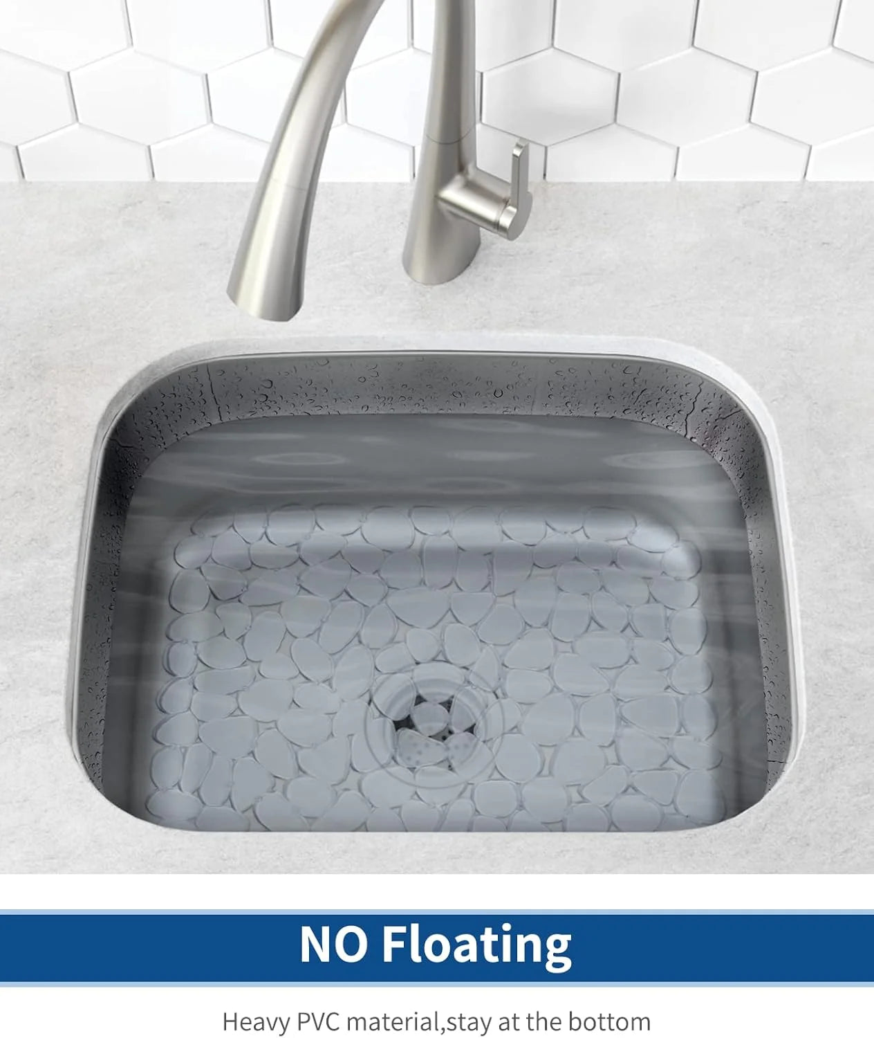 Bligli Pebble Sink Mat 2-Pack - PVC Kitchen Protector for Stainless Steel/Ceramic Dish Drying Mat for Dishes 15.7" x 11.8" Clear – Clear-View Organization with a Practical Everyday Design