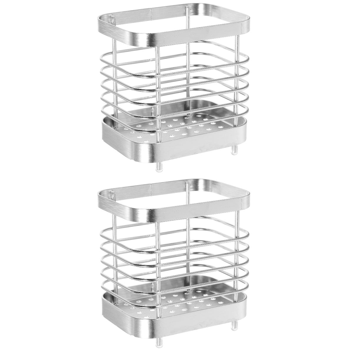 unbranded 2pcs Stainless Steel Cutlery Holder Kitchen Worktop Spoon Stand Space-saving Kitchen Utensil Holder – Durable Stainless Steel Construction with a Practical Everyday Design