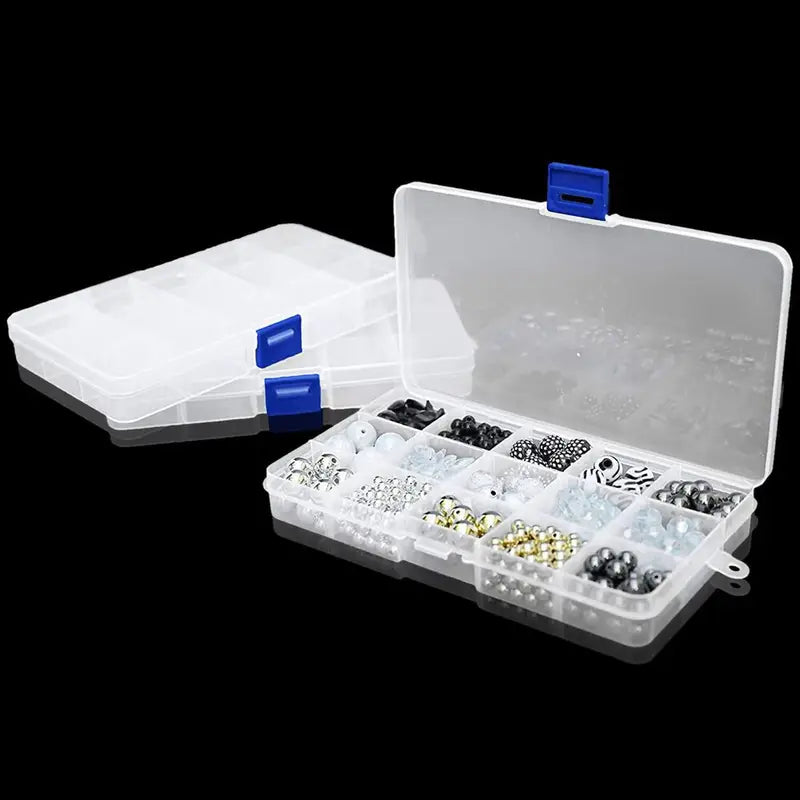 [Clear Jewelry Box] 6pcs Clear Jewelry Box | Plastic Bead Storage Craft Container Earrings Organizer – Clear-View Organization with a Practical Everyday Design