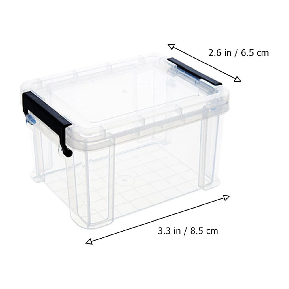 4Pcs Multi-functional Toy Storage Box Plastic Sundries Organizer with Lid Handles 8.5x6.5x5.0cm – Secure Lid Design with a Practical Everyday Design