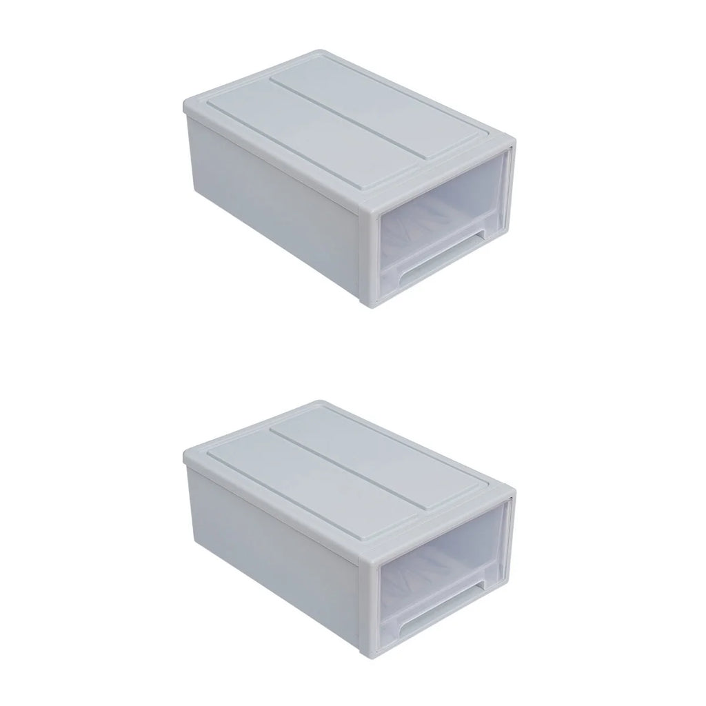 2pcs Drawer Clothes Storage Box- Out Drawer Container for Organizing Mens and Shoes Sandals Wedges Flats Heels and Accessories Blue – Practical Home Organization with a Practical Everyday Design